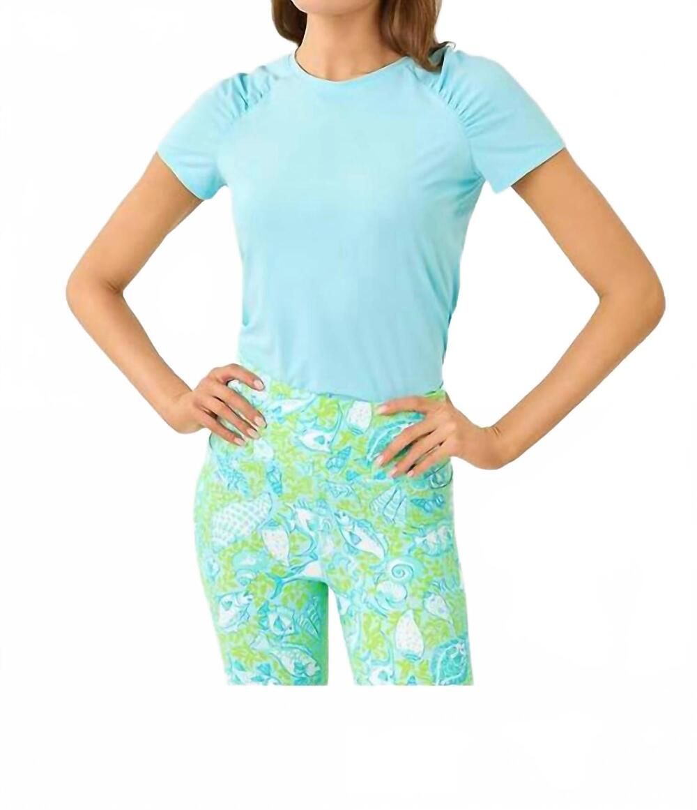 NEW LILLY PULITZER luxletic bria active tee in day dream blue